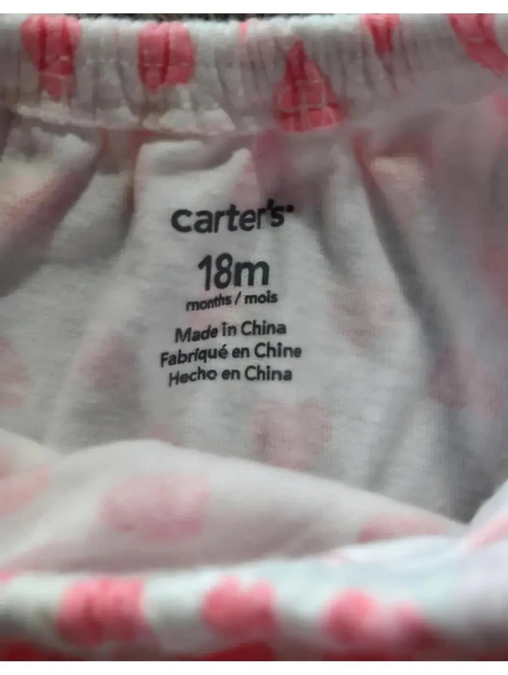 Carter's Pink Heart Print Dress Bodysuit Toddler Girls 18M #1078